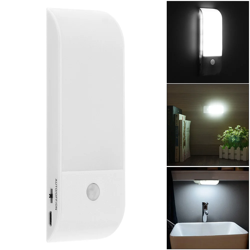 

12 LED Rechargeable PIR Motion Sensor Wall Lamp USB Charging Night Light for Closet / Wardrobe / Hallway / Pathway / Staircase