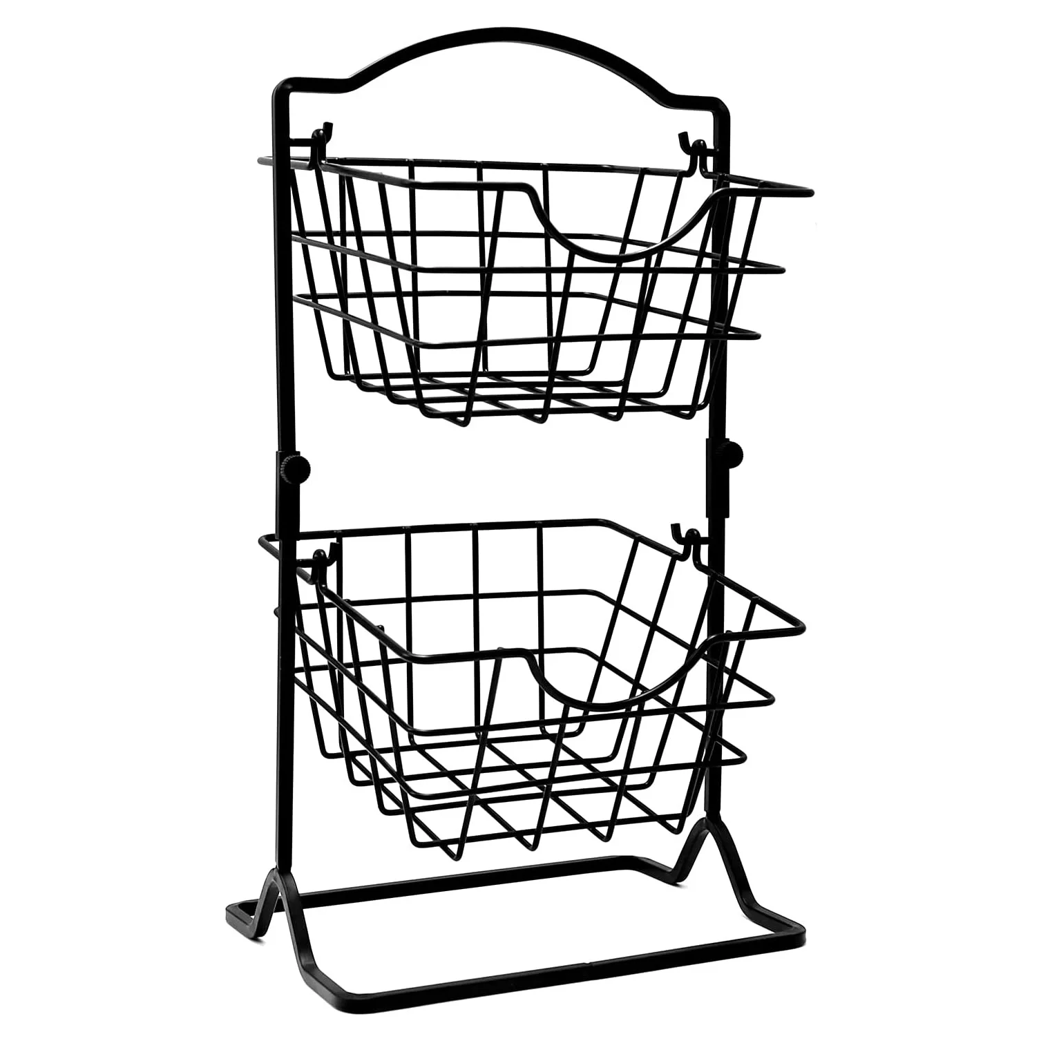 

2-ярусная корзина для фруктов, металлическая корзина из углеродистой стали, подвесная Рабочая поверхность для кухни или ванной комнаты