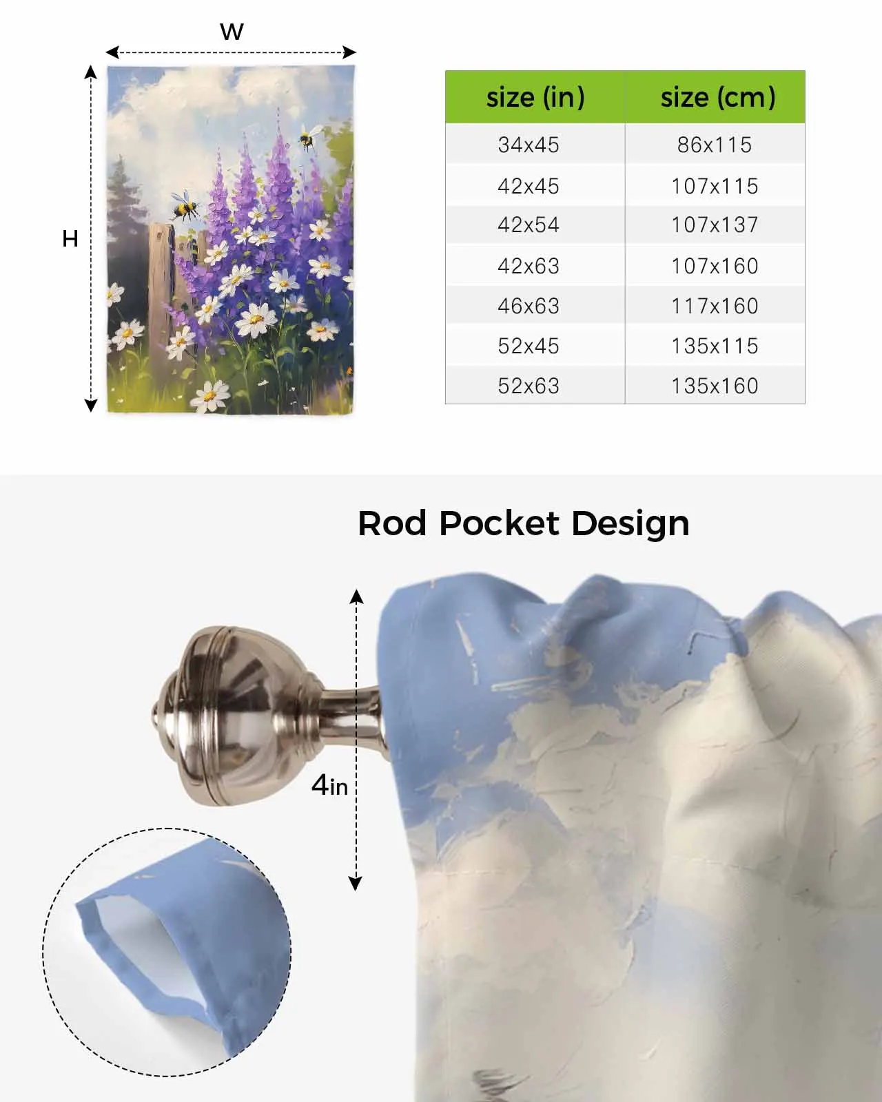Картина маслом фиолетовая лаванда Маргаритка пчела оконные занавески для