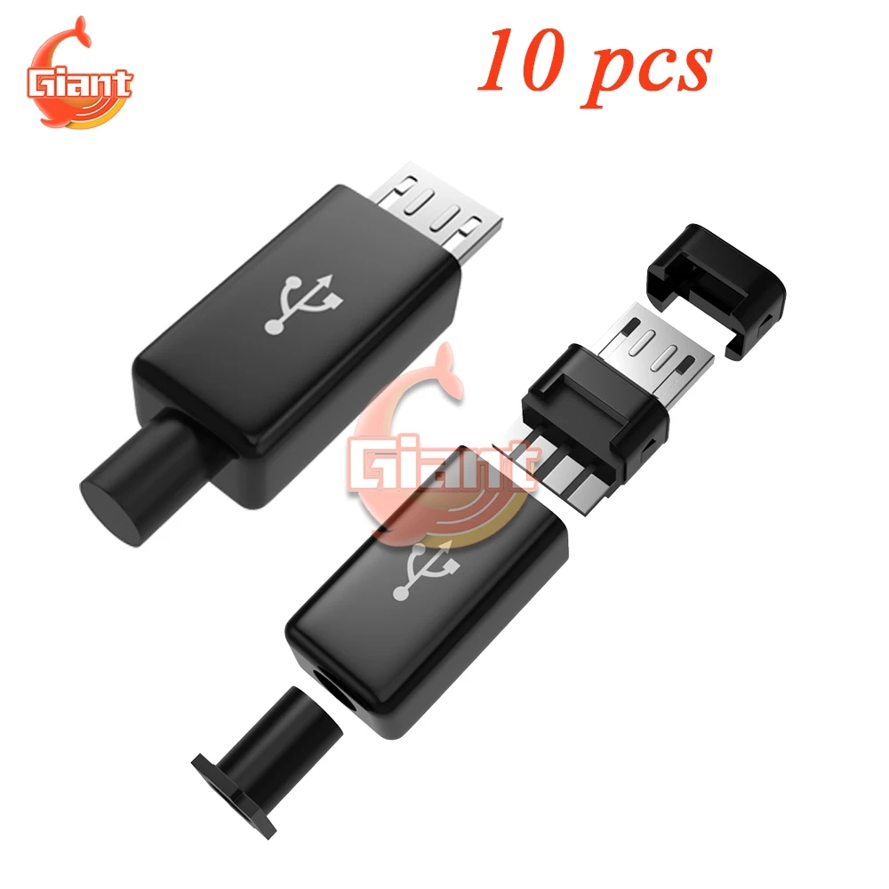

10 шт. Micro USB Штекерный разъем 4 Pin DIY Дата-кабель OTG линия пластиковый корпус разъем для коннектора T штекерные терминалы Micro конвертер