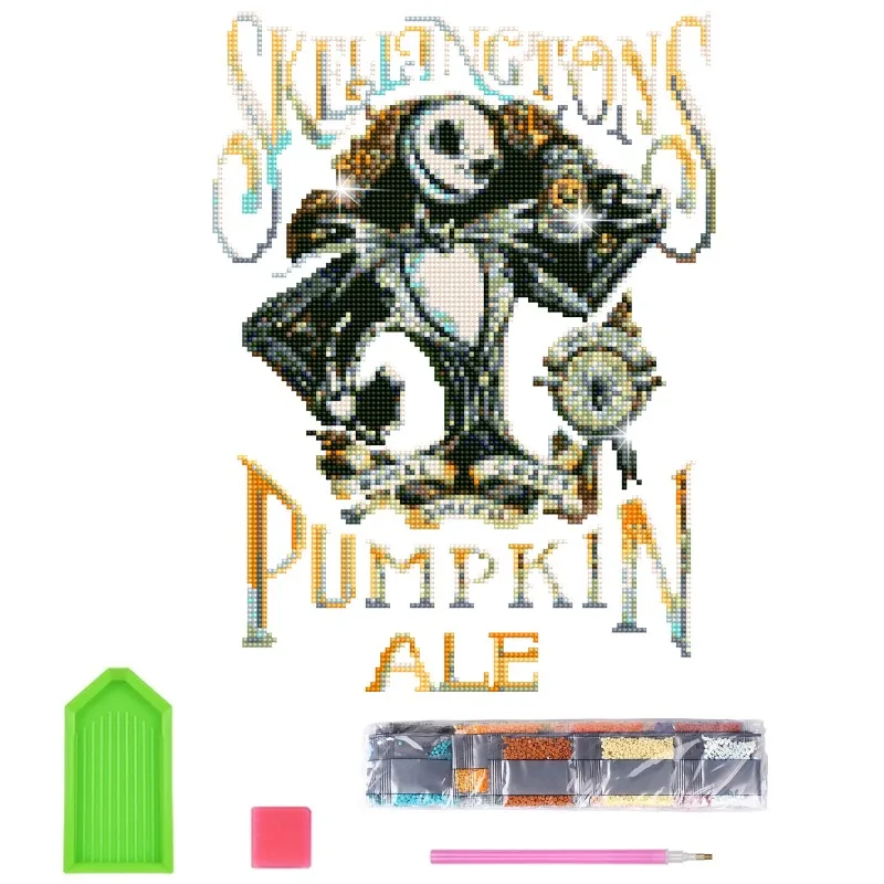 

DIY diamond painting, random wall stickers, handmade children's cartoon Halloween skull diamond