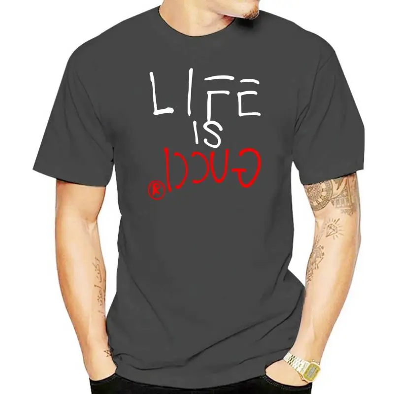 

Life_Is_Gucie_Funny T shirt Cotton Letter Hip Hop Clothes T Shirt For Men Summer New Style Print Over Size S-5xl