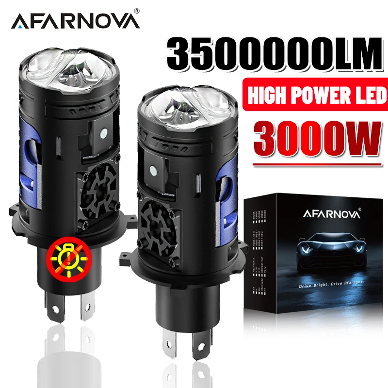 

Сильный свет H4/9003/HB2 LED ‌ Фара высокой мощности объектив проектора Canbus 3000 Вт 3500000LM для авто дальнего/ближнего света для автомобилей 12 В 24 В