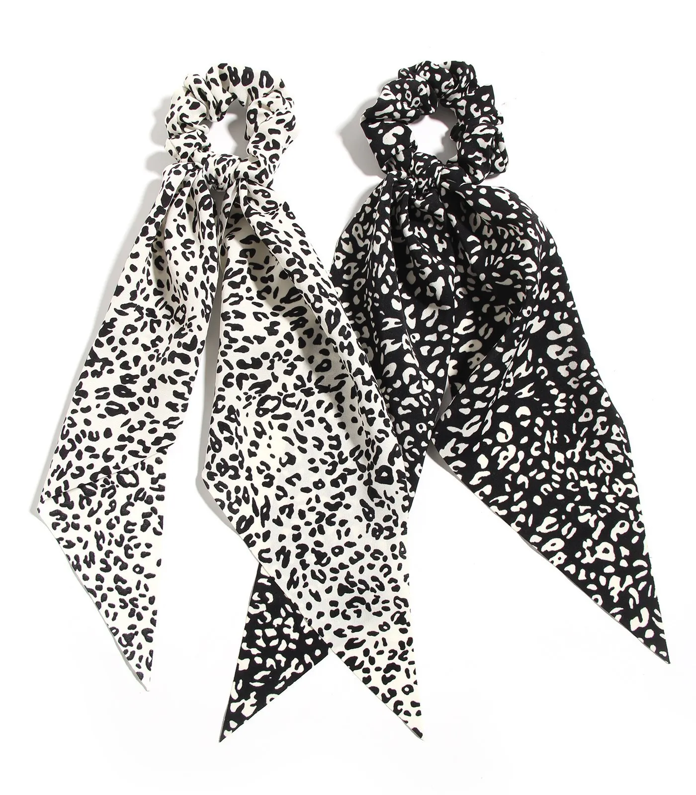 

Fashion Dot Print Bow Satin Long Ribbon Ponytail Scarf Hair Tie Scrunchies Women Girls Elastic Hair Bands Hair Accessories
