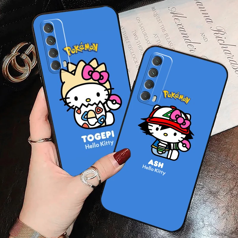 

Cartoon Hello Kitty TAKARA TOMY Phone Case For Huawei P Smart Z 2019 2020 2021 P40 P30 P20 P10 Lite 5G Funda Carcasa Black
