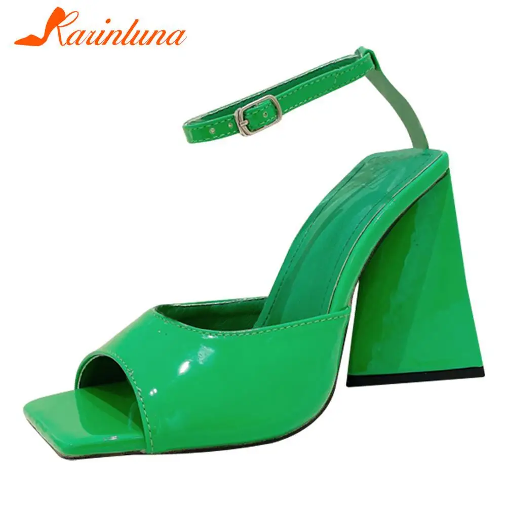 

Karinluna New Arrival Sandals Are Sexy Ladies Chunky High Heels Solid open-toe Sandals Female Party Club Summer 2022 Shoes Lady