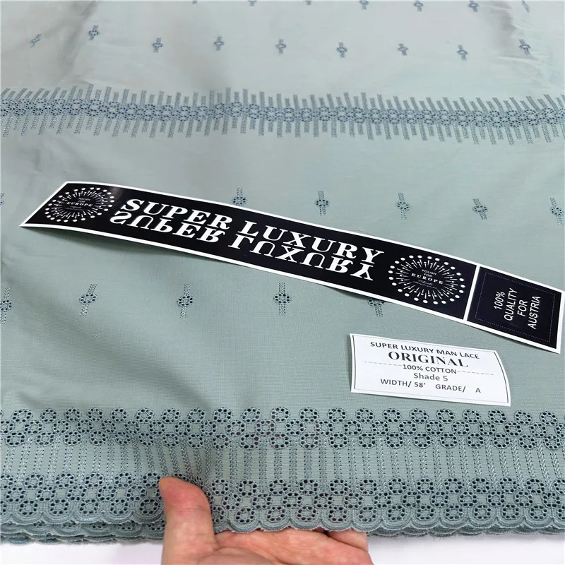 5 ярдов нигерийская 100% хлопчатобумажная полированная ткань Высококачественная