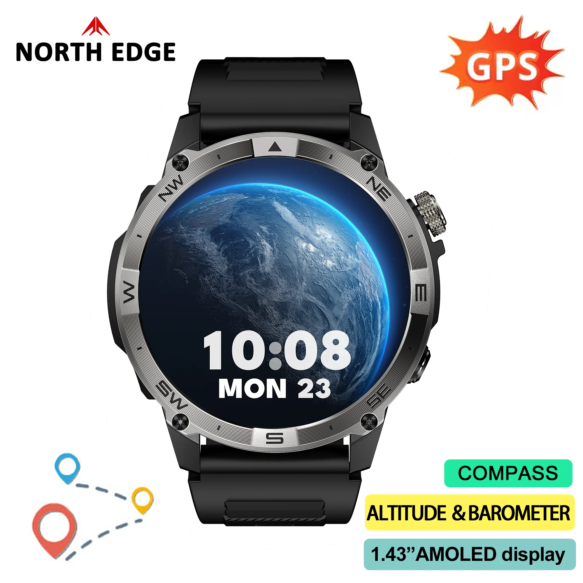 Мужские спортивные смарт-часы NORTH EDGE GPS