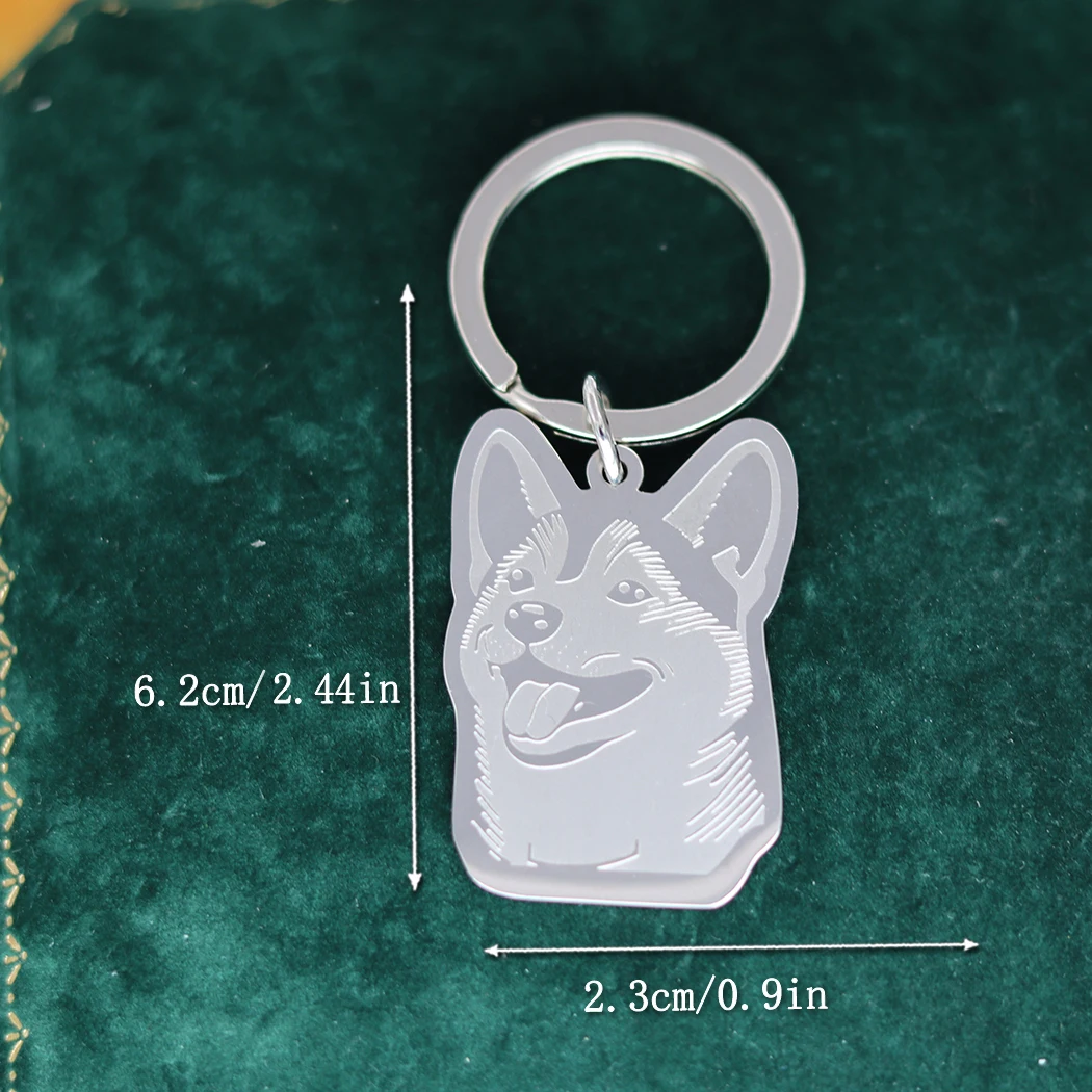 Брелок QIMING из нержавеющей стали для женщин милая бижутерия в виде собаки Шиба-ину
