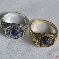 real pure s925 silver inlaid lapis lazuli mens and womens rings film and television drama the vampire diaries jewelry