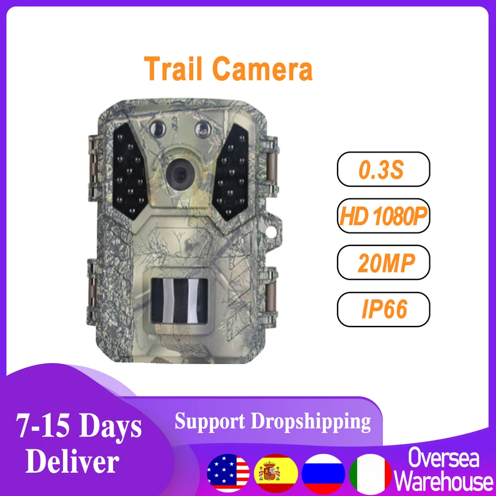 

Мини-камера для охоты 20MP 1080P фотоловушка для охоты Камера Инфракрасное ночное видение Активация движения на уличная воздухе Скаутинг 0.2S Три...