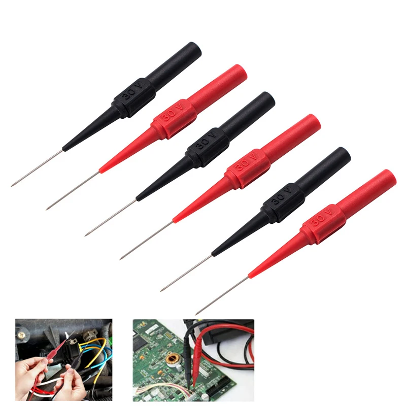 

Non-destructive Insulation Piercing Needle Multimeter Test Probes 30V For Small IC Pins LED Lamp Banana Plug Broken wire probe