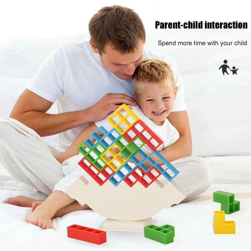 

Tetra Tower Game Tetris Balance Tetris Tower Puzzle Board Game Kids Building Block Toys DIY Assembly Bricks Toy For Children