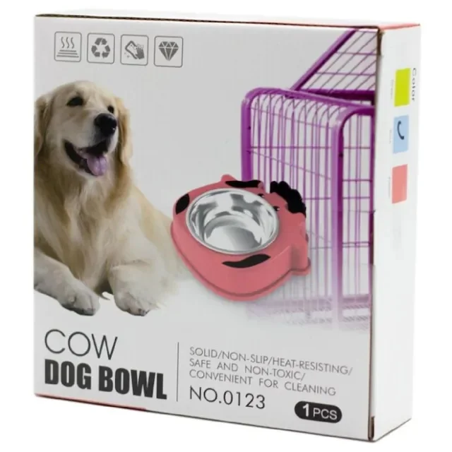 

202399-Ally Paws Cow Dog Bowl Assy With Bracket Cat Dog Infant Food Container 407493040