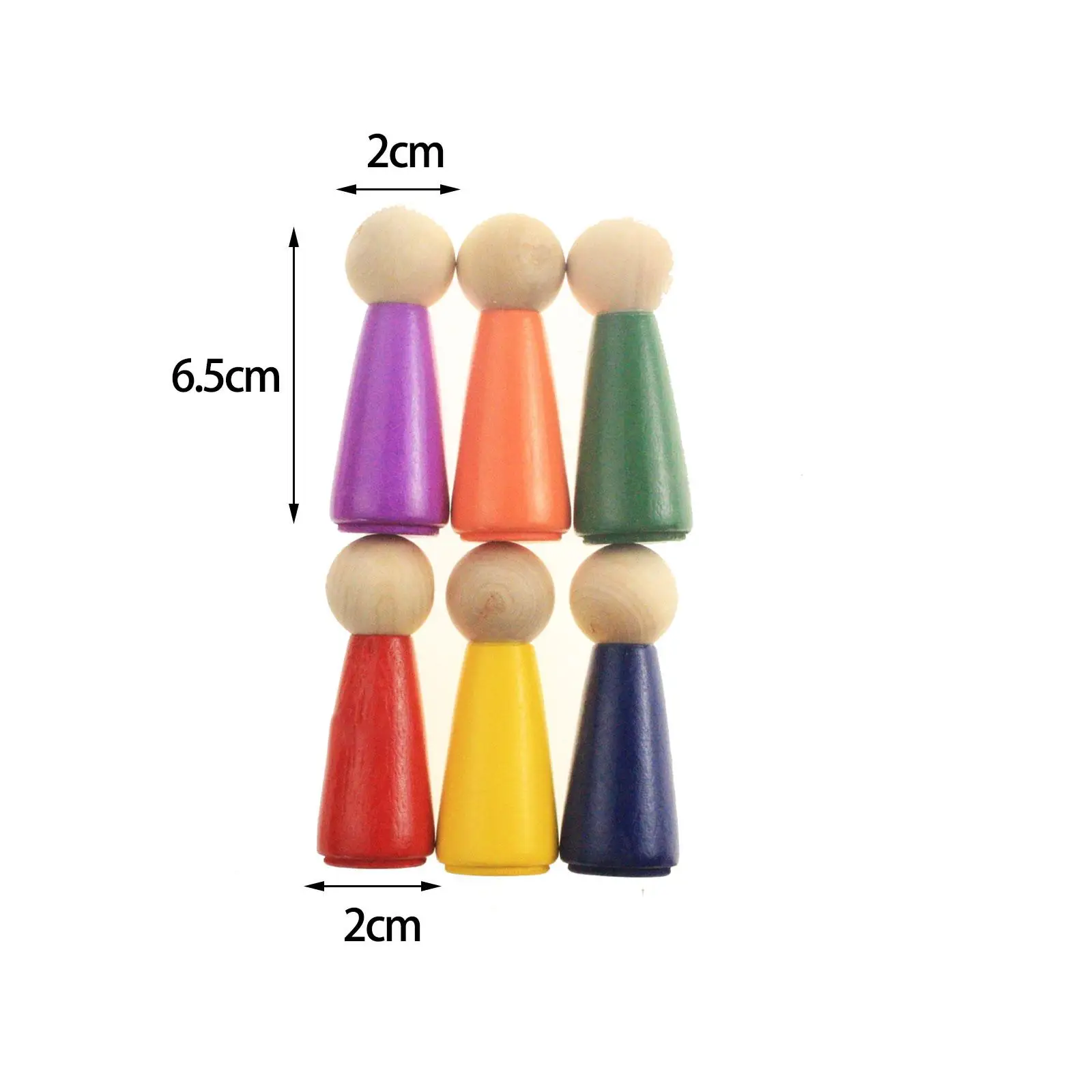 6 шт. Радужные куклы Монтессори крошечные фигурки людей образовательные ролевые