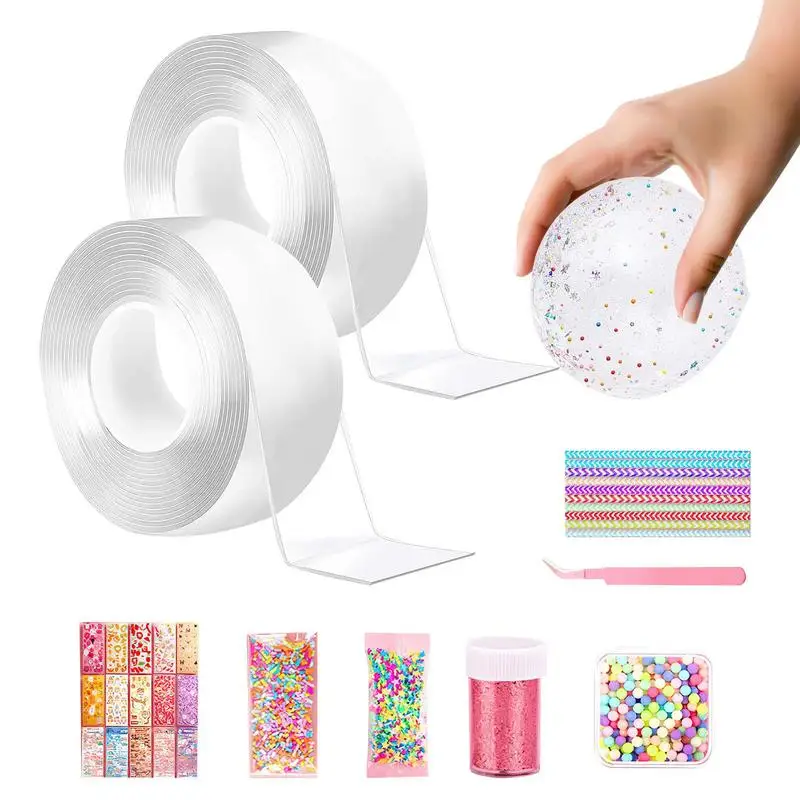 

Набор пузырьков Nanos, двухсторонняя лента с пузырьками, игрушка, набор пузырьков Magic Nanos, с блестками и пинцетом, супер эластичный пузырь