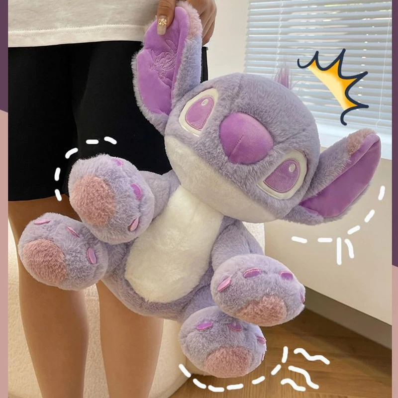 

2022 Disney 25/35/50cm Stitch Doll New Cute Plush Toy Kawaii Internet Explosion Purple Sitting Cartoon Doll Girl Room Decoration