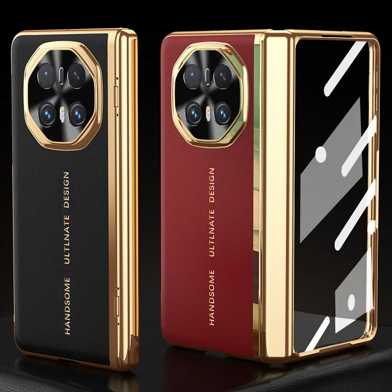 Высококачественный кожаный чехол для Honor Magic V6 V5 V3 с пружинным шарниром и защитным стеклом для экрана телефона. (art.: 3920dcd9919ca) - 3920dcd9919ca