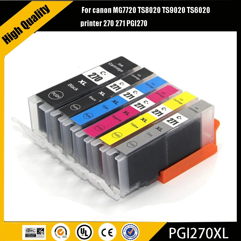 Einkshop 5/6 шт. PGI-270 CLI-271 270xl 271xl совместимые картриджи для принтера canon MG7720 TS8020 TS9020 TS6020
