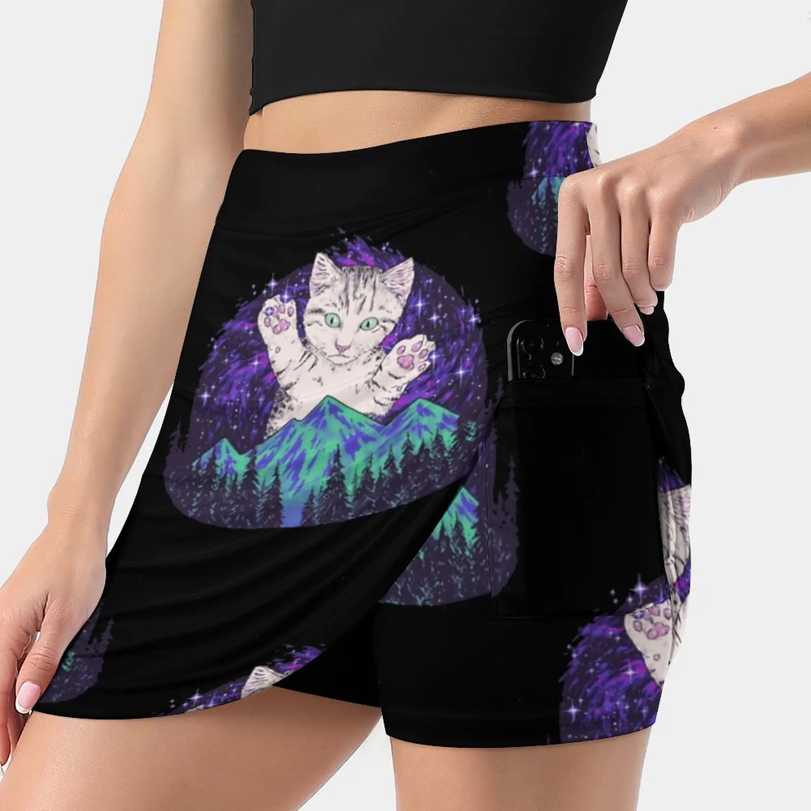 Aurora Meowealis женская спортивная юбка для тенниса гольфа танцев фитнеса бега йоги