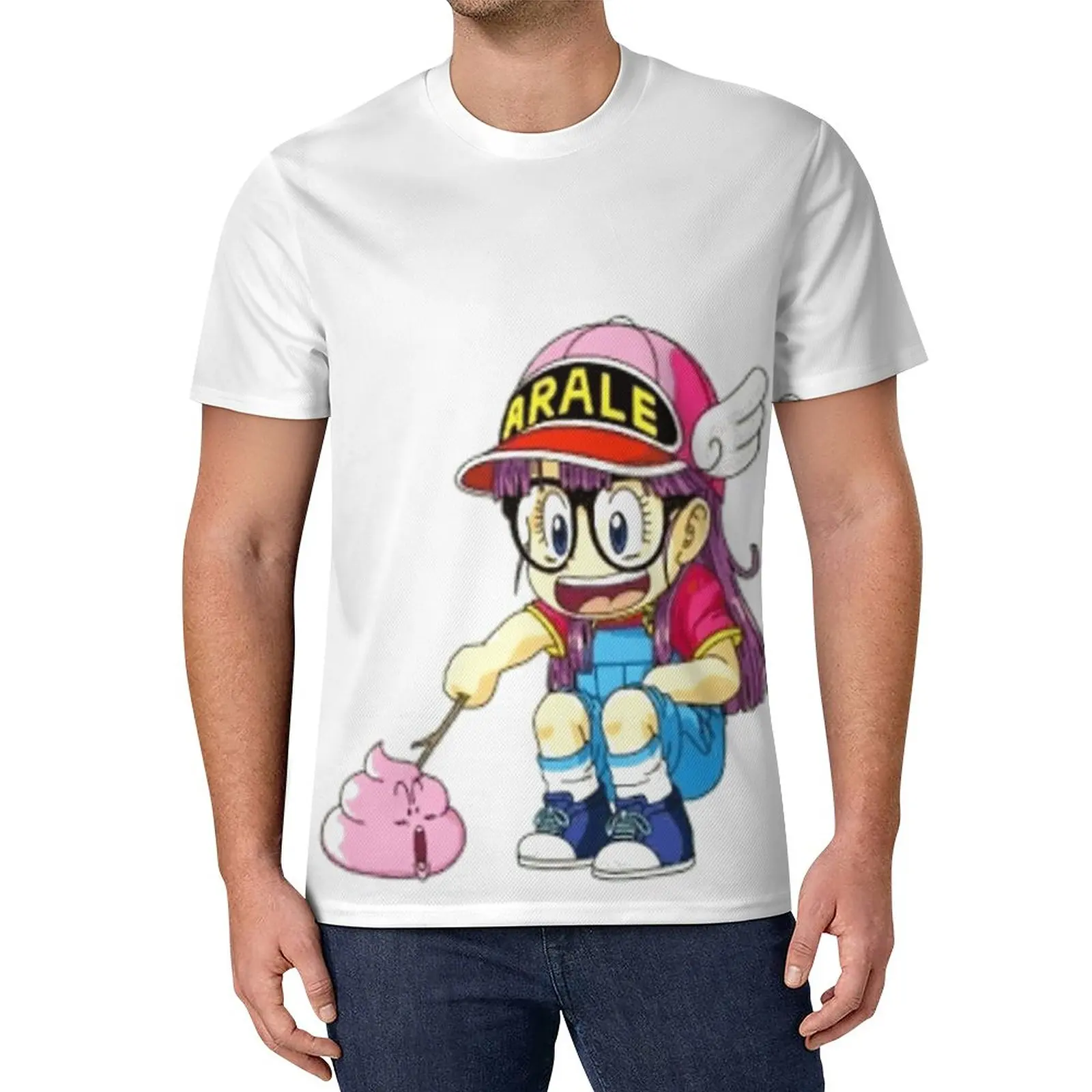 

Arale Poking Poop [Dr Slump Arale] Pure Cotton Sports Tees Funny Travel top Quality USA Size