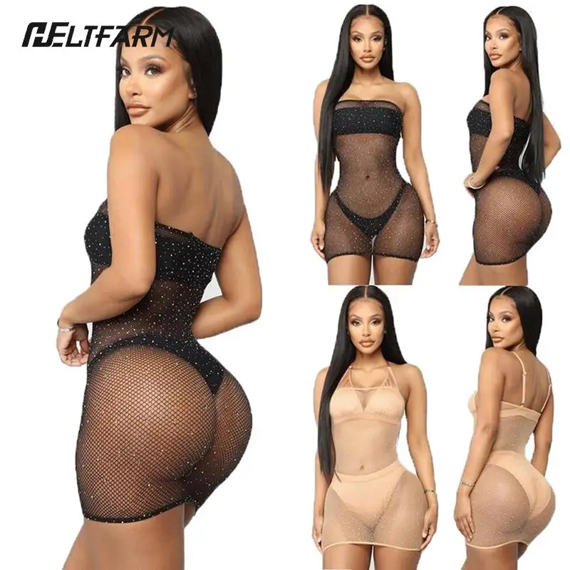 

Соблазнительное эротическое нижнее белье в обтяжку груди с бриллиантами Звездное перекрестное Сетчатое униформа искушение искусственное ...