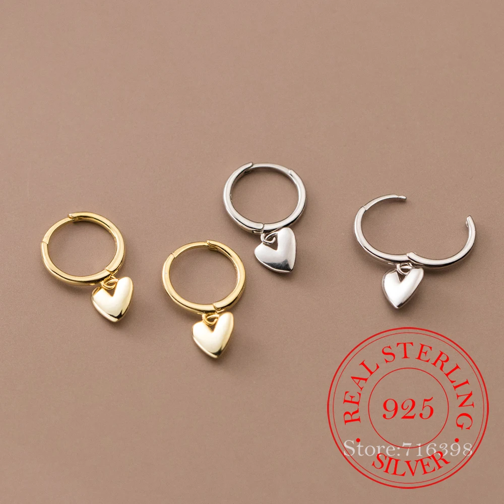 

Женские серьги-Клипсы из серебра 925 пробы, с гладким сердечком