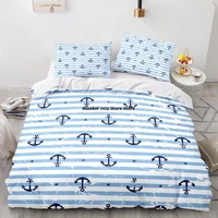 ocean anchor cartoon bedding set rudder white duvet cover kids quilt home textiles decor 2 3pcs king queen single double size