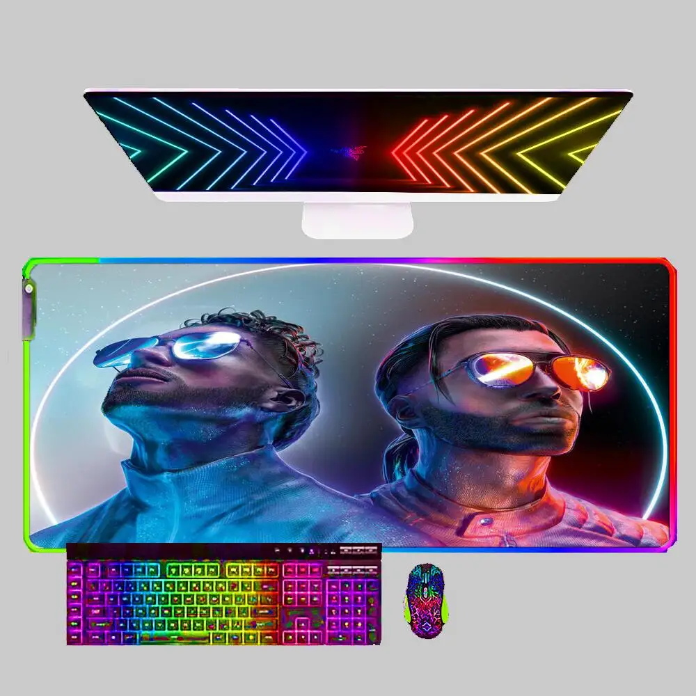 

PNL QLF Rapper Large Gaming Mouse Pad LED Computer Gamer Laptop Keyboard Carpet Mouse Mat RGB Non-Slip Rubber Table Rug Mousepad