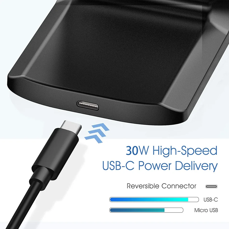 30W Dual Coil Wireless Charger Stand For iPhone 13 12 11 X Pro Max 8 Qi Fast Pad Dock Station Xiaomi Samsung S21 S20 |