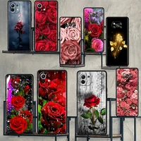 bright red rose flowers case for xiaomi mi poco x3 nfc m3 pro f3 gt f1 m4 11 lite note 10 11t 10t 9t silicone back phone cover