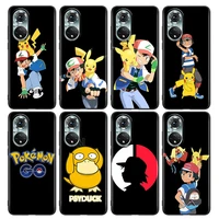 anime pokemon ash phone case for honor x8 60 8x 9x 50 30i 21i 20 9a play nova 8i 9 se y60 magic4 pro lite silicone case