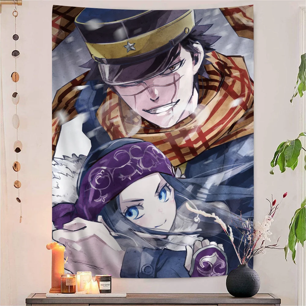 Golden Kamuy 2nd Season Printed Large Wall Tapestry Indian Buddha Decoration Witchcraft Bohemian Hippie Art Decor