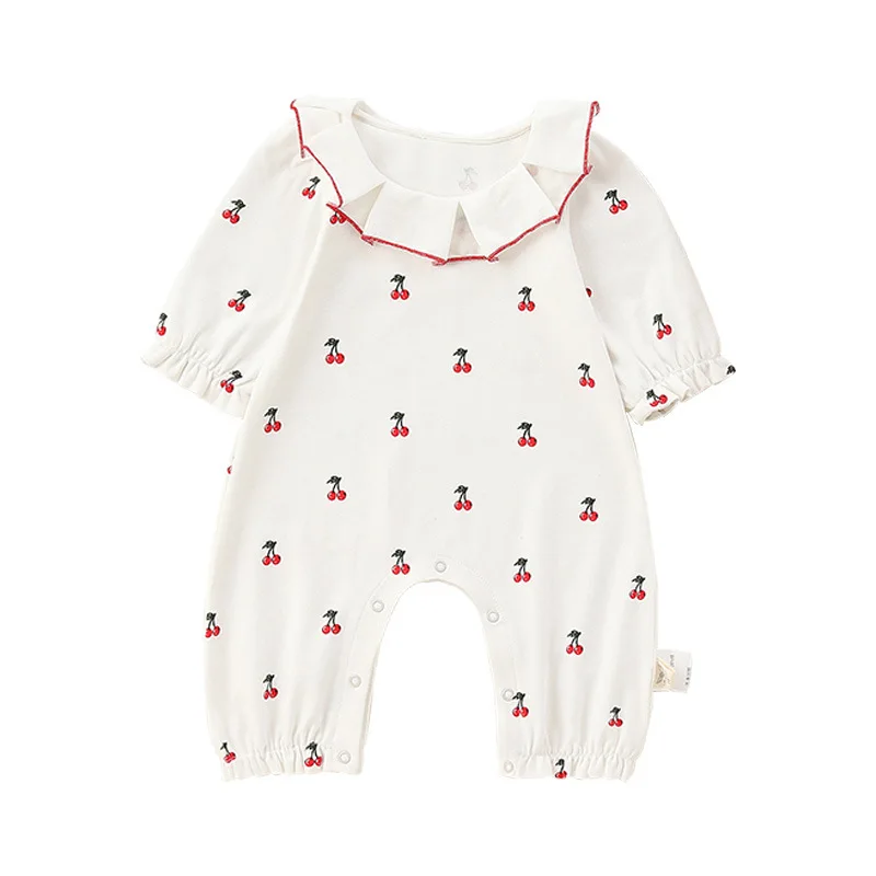 

Spring and Autumn Boys Clothing Long Sleeve Cherry Kids Bodysuits Children's Clothes Infant One-Pieces Baby Girl Romper