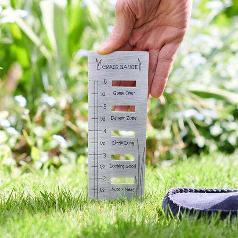 

Grass Gauge Tool Metal Ruler for Cutting Stainless Steel Lawn Garden Trimming