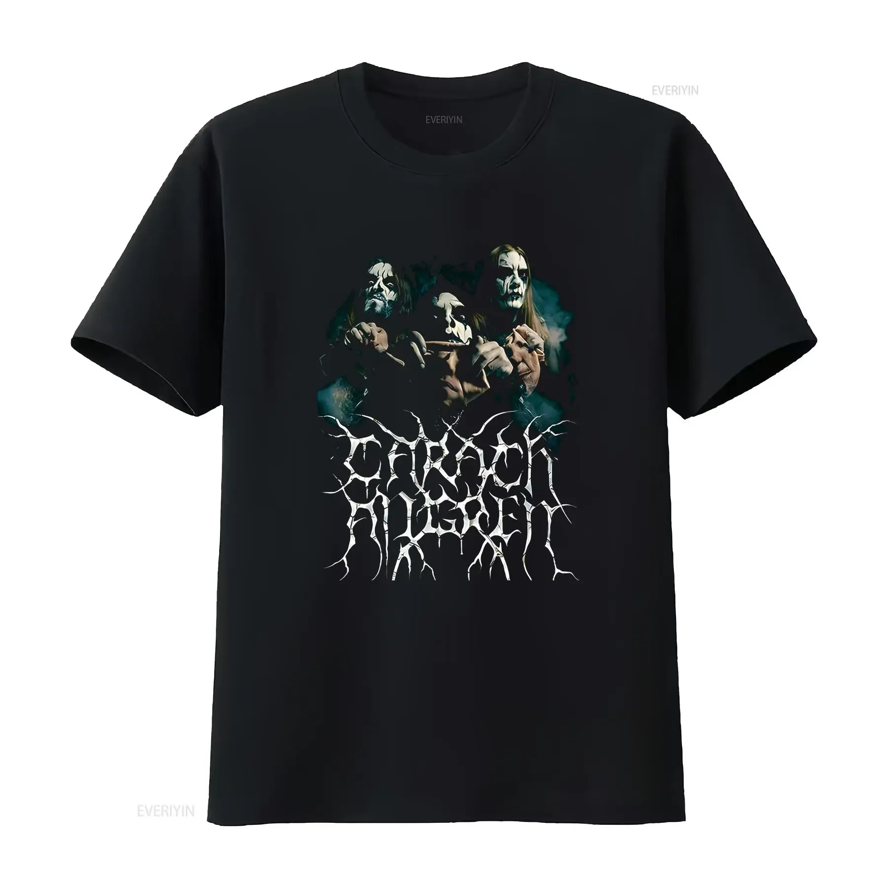 Фото Новая футболка NWT Carach Angren с логотипом музыкальной группы Extreme Metal, размеры M-3XL, винтажная, с эффектом потертости, универсальная, эластичная, повседневная №1