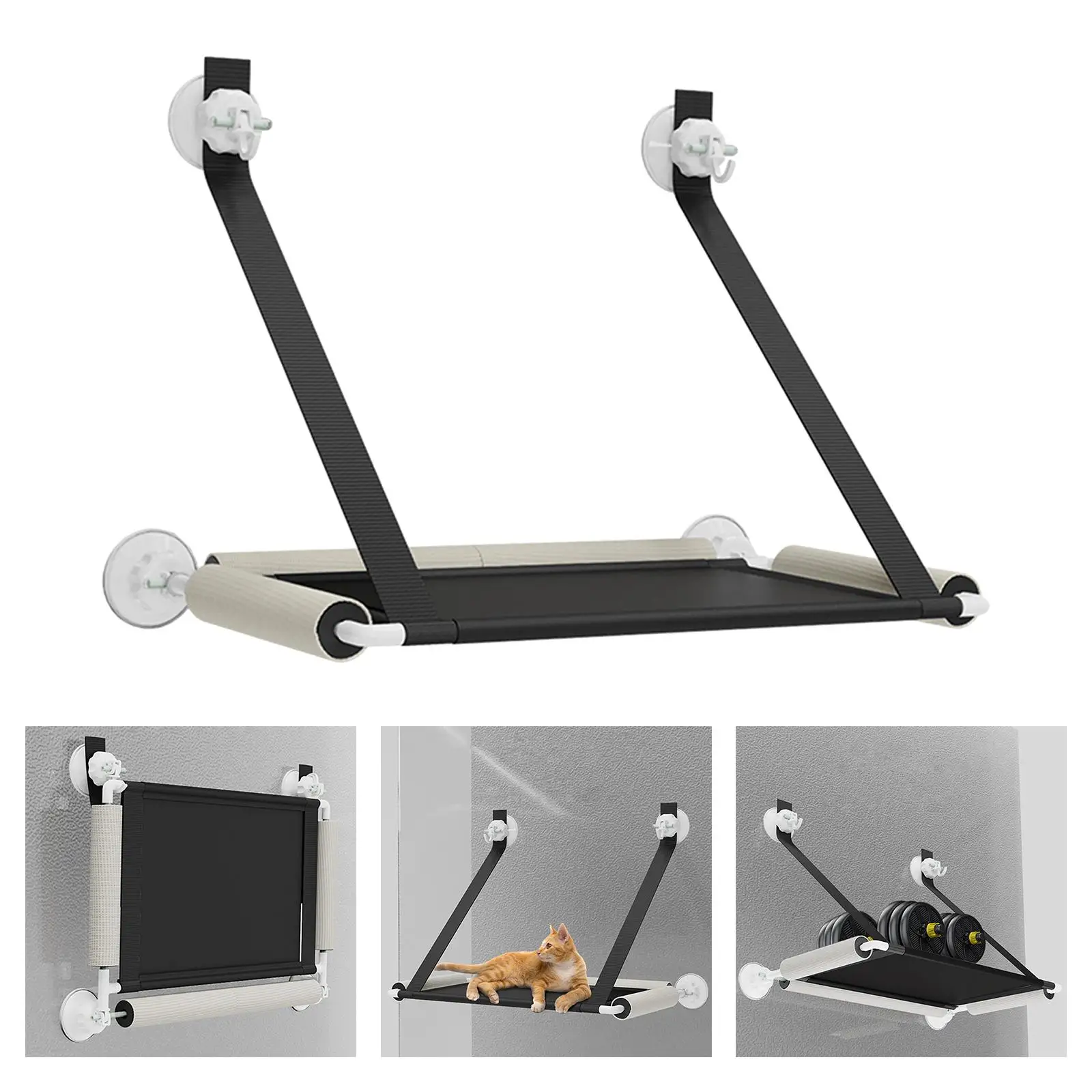 

Cat Bed Window Mounted Durable Kitty Furniture 360° Sunny Shelves Beds Space Saving Cat Scratching Post for Indoor Sill Sleeping