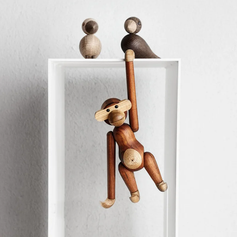 

Креативное домашнее украшение, датская обезьяна из массива дерева, украшение, марионетка, гостиная, ТВ-тумба, детская комната, маленькие дек...