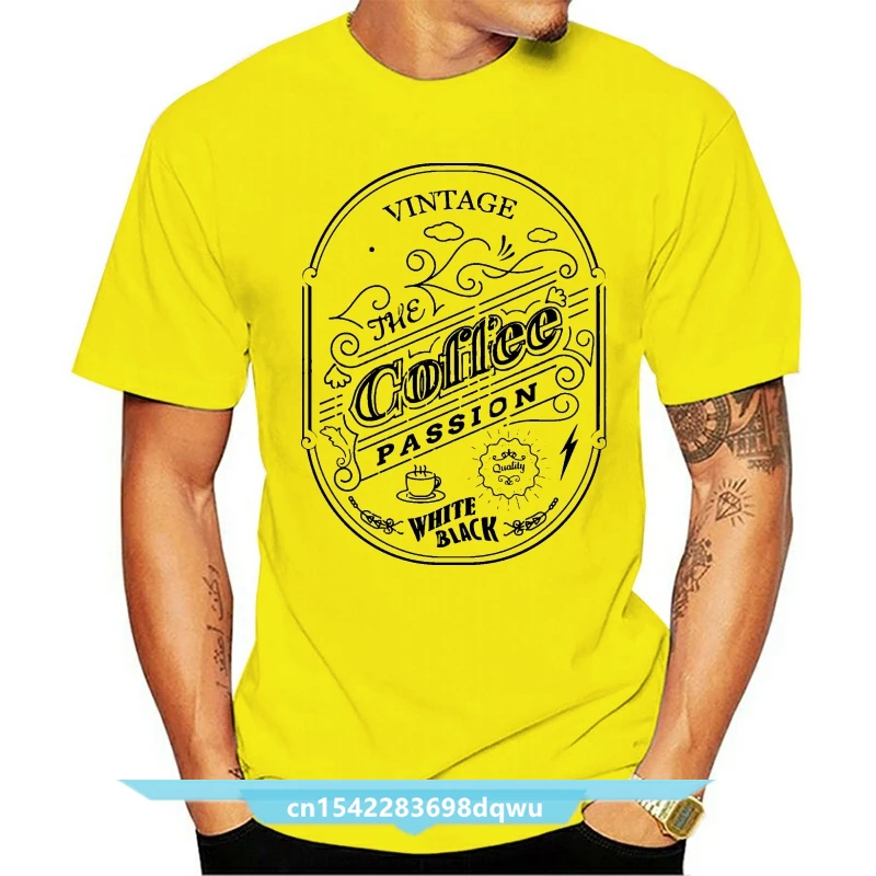 

Мужская хипстерская футболка в стиле ретро с винтажным принтом кофе Passion, черно-белая, кофейная, влюбленная, Tumblr, футболка унисекс, топы, Мужс...