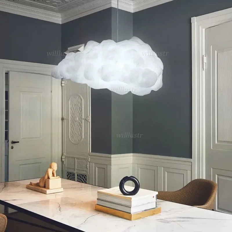 Хлопковый подвесной светильник из ПВХ с облаком гостиная обеденный стол детская
