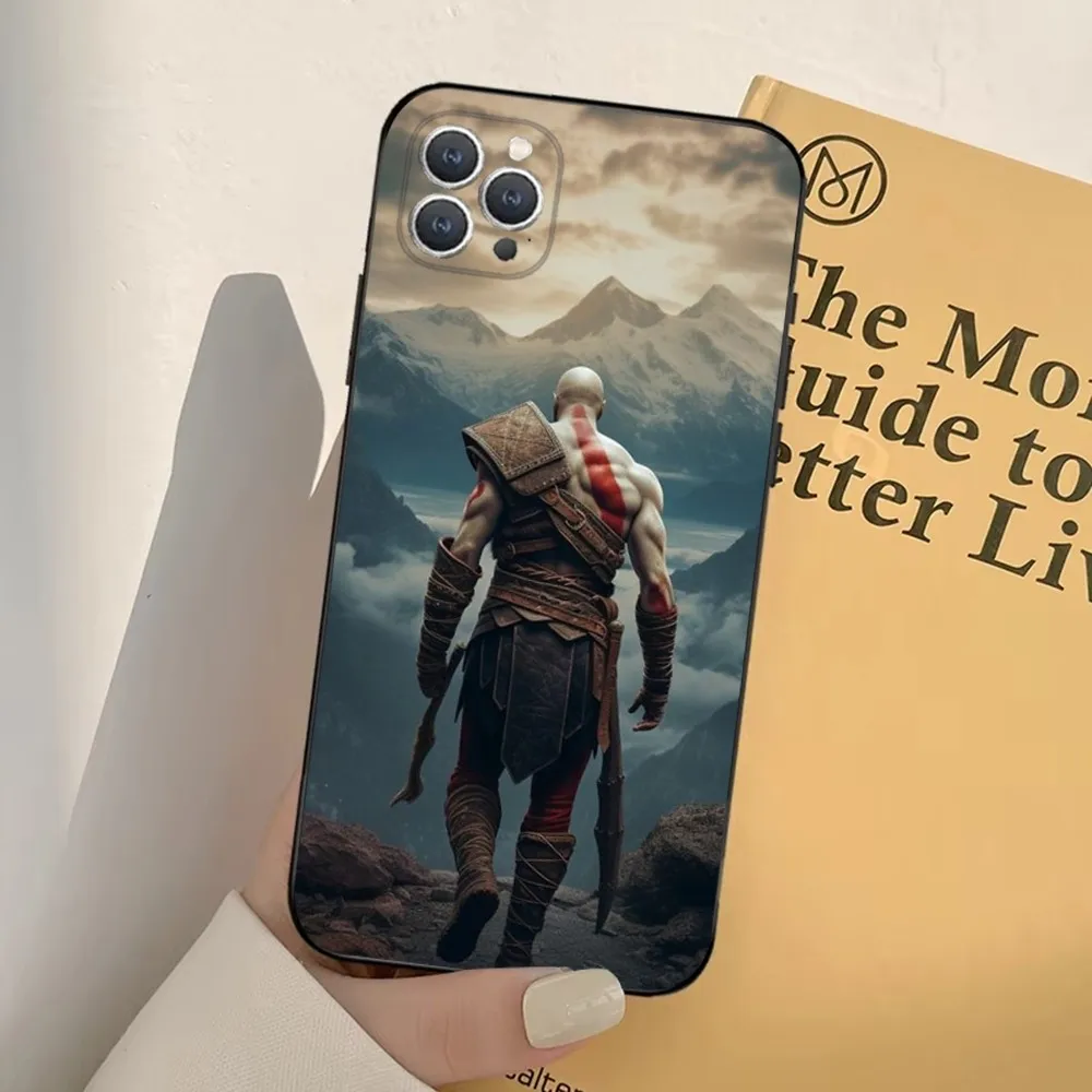 Чехол для телефона Game God Of W-War iPhone 16 15 14 13 12 11 Pro X XS Max XR Plus мягкий черный мини-Чехол
