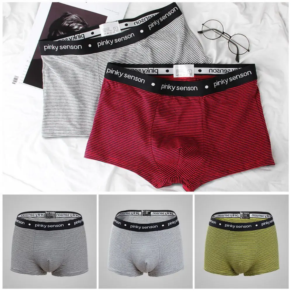 

Men Stripe Boxer Shorts Underwear Men Flat Corner Pants Boxershorts Men Underwear Boxers Sexy Cotton Underpants