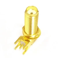 1pc sma female jack nut rf coax convertor connector right angle pcb mount goldplated 17mm thread new sma connector