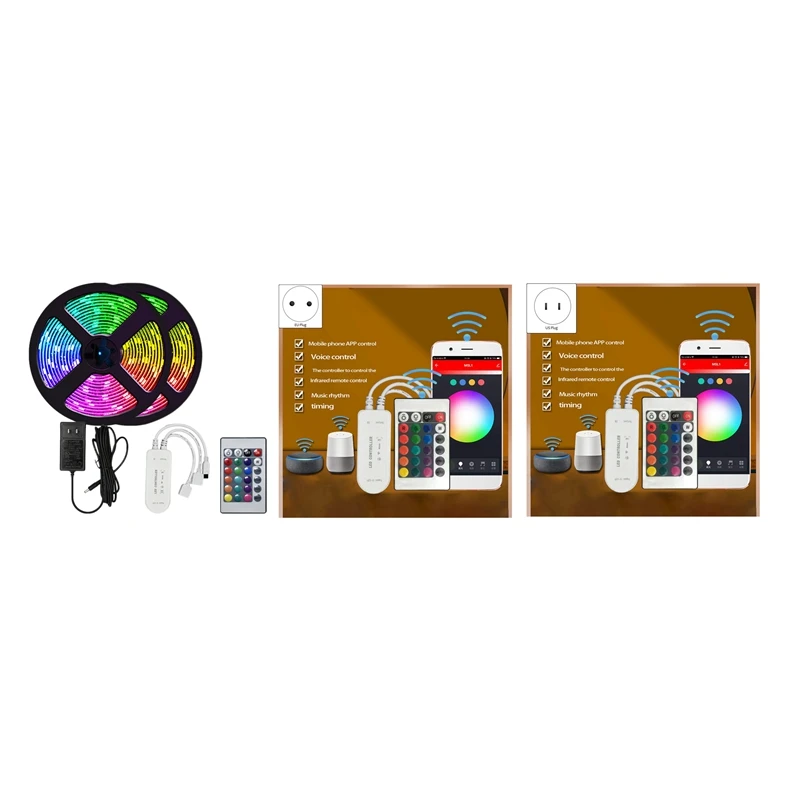 

Светодиодный светильник 5050Rgb, приложение Smart App, пульт дистанционного управления с 24 кнопками, гибкий светильник с украшсветильник для спаль...