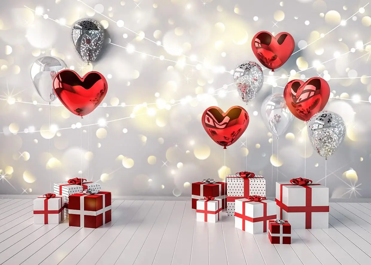Фоны с Днем Святого Валентина боксер красное сердце подарок для вечеринки декор