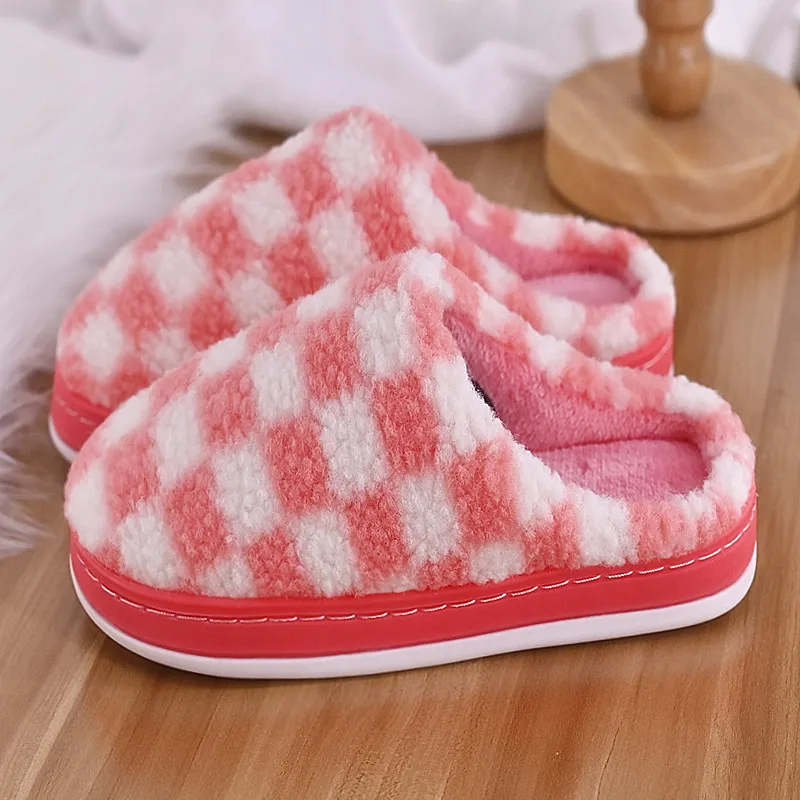 

Leisure Winter Household Slippers Platform Comfort Women Home Slippers Warm Plush Soft Cotton Sldies Couple Indoor Furry Shoes
