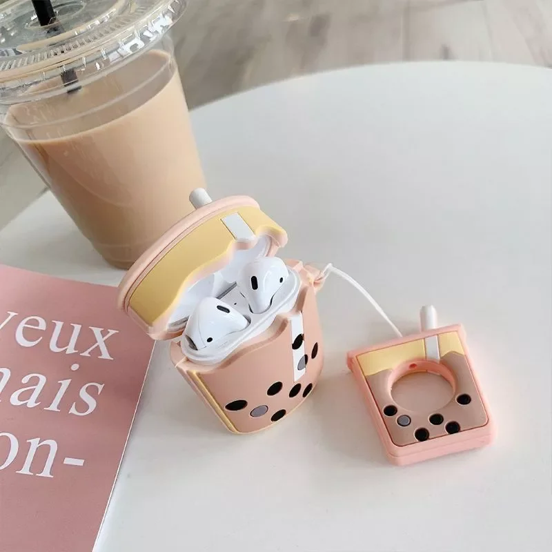 

Cute Tea Cup Soft Silicone Protective Cover Shockproof Case Skin for Airpods 1/2 Wireless Headphone Charging Box Earphone Case