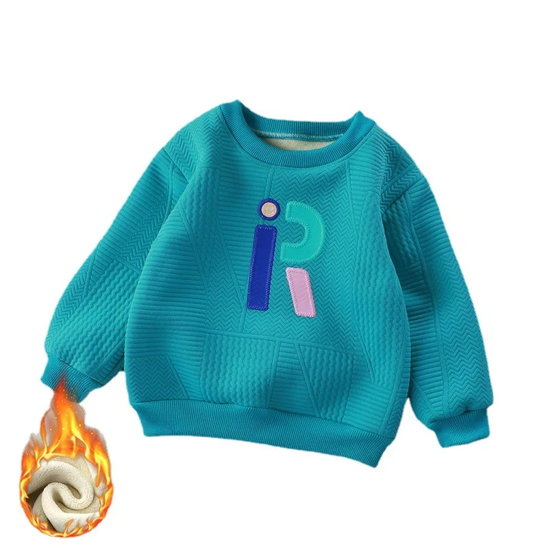 Утепленная детская односекционная бархатная толстовка Повседневная Толстовка