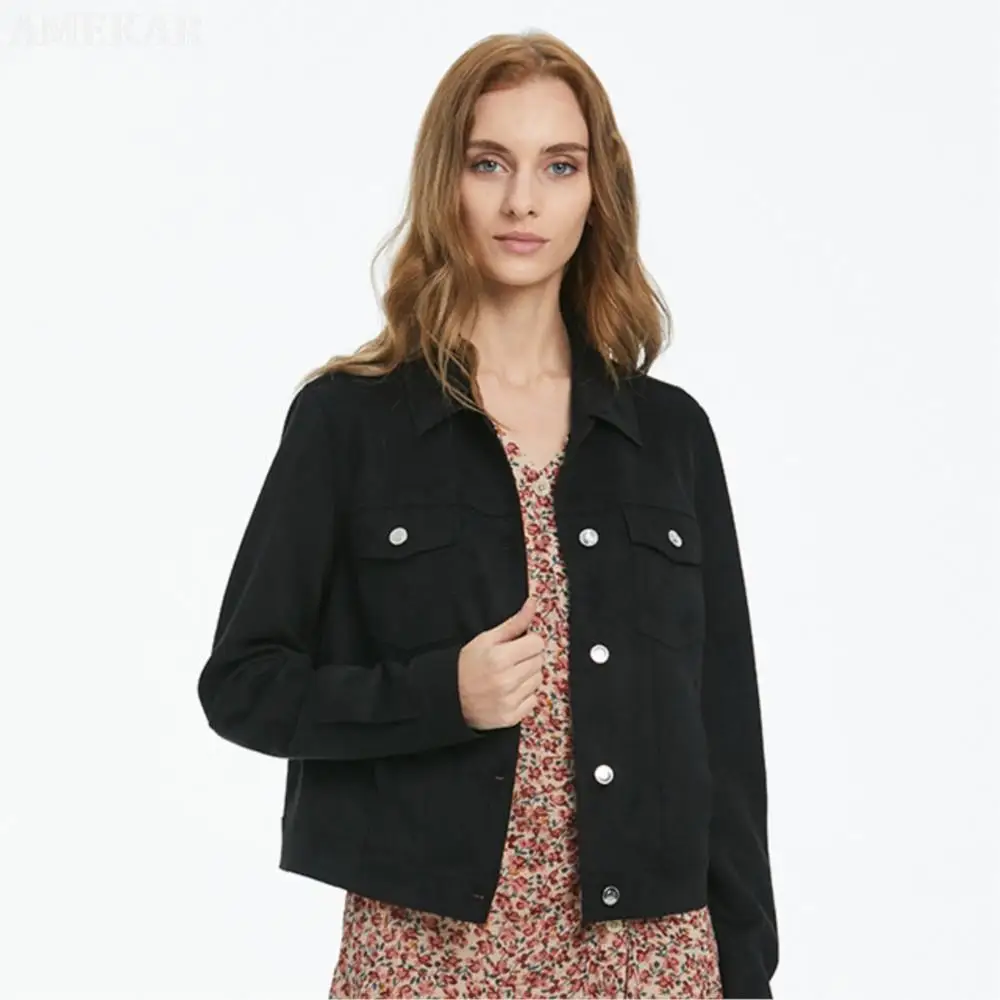 Women Winter Genuine Leather Lapel Jacket Button Belt Pocket Pure Color Coat Fashion Designer Long Sleeve Leisure Lady Top