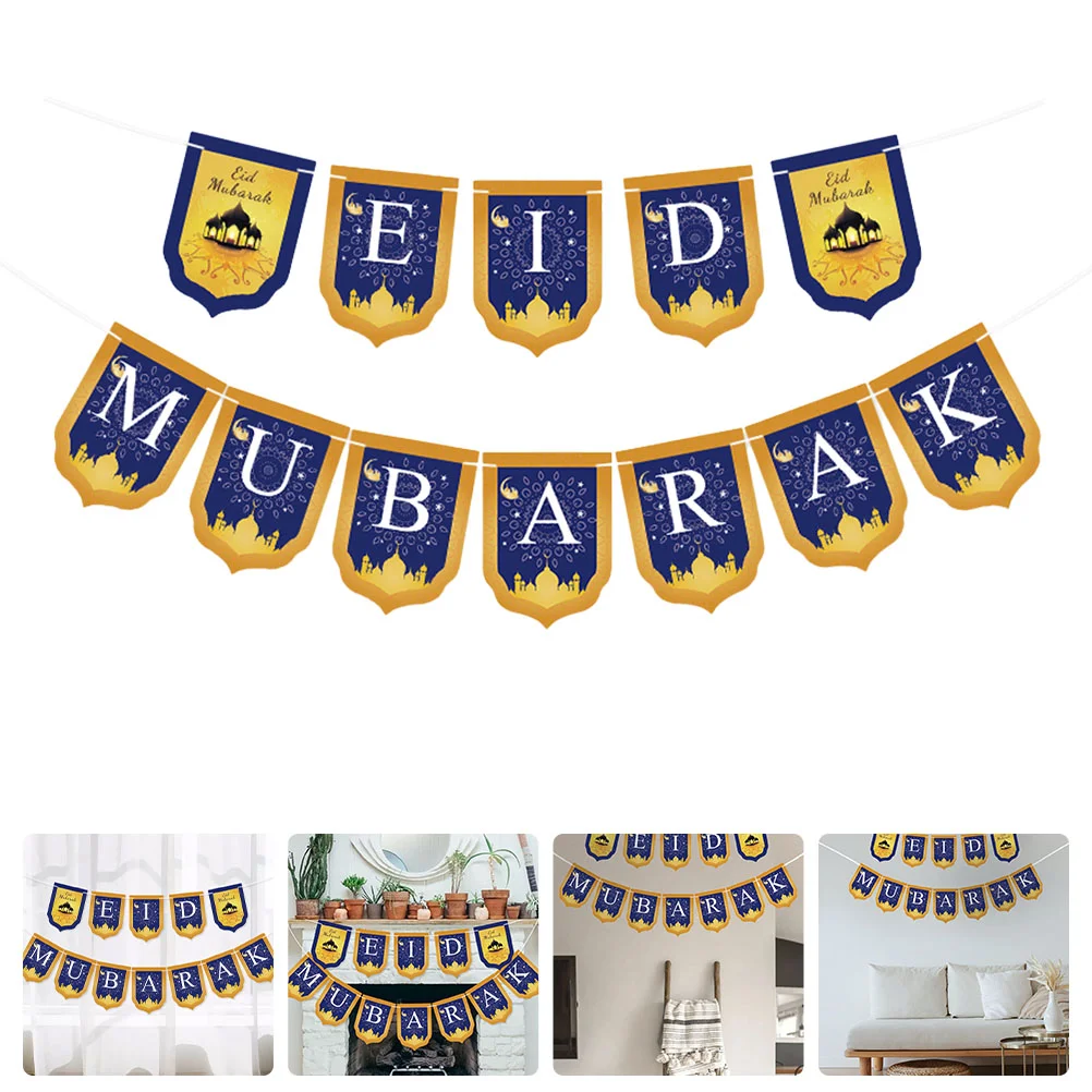 

1set Chic Eid Party Hanging Banner Door Ornament Muslim Ramadan Festival Decor